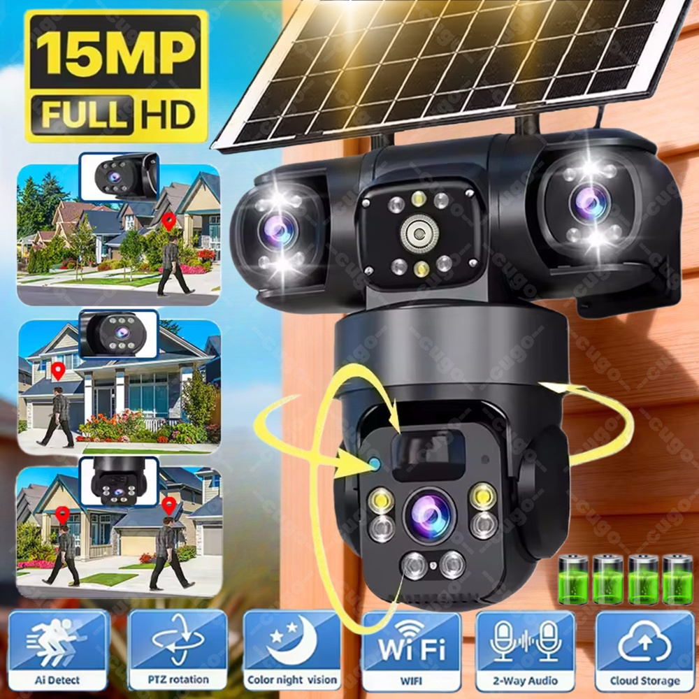 Jinko Solar Panel Cheetah - V380 3-экранная 3-объективная Wi-Fi камера на